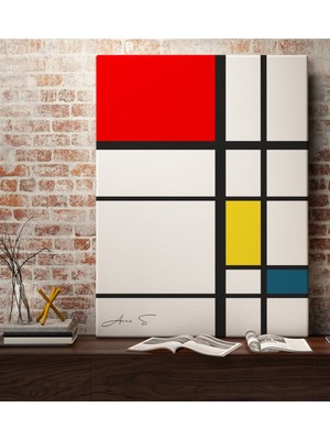BK Kişiye Özel Mondrian Kanvas Tablo (50 x 70 Cm.) 7