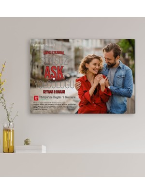 Bk Gift Sevgililere Özel Romantik Film Afişi Tasarımlı Kanvas Tablo-1(Sadece Yatay Fotoğraflar Için), Sevgiliye Hediye, Yıl Dönümü Hediyesi (30X50CM)