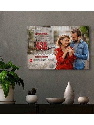 Bk Gift Sevgililere Özel Romantik Film Afişi Tasarımlı Kanvas Tablo-1(Sadece Yatay Fotoğraflar Için), Sevgiliye Hediye, Yıl Dönümü Hediyesi (20X30CM)
