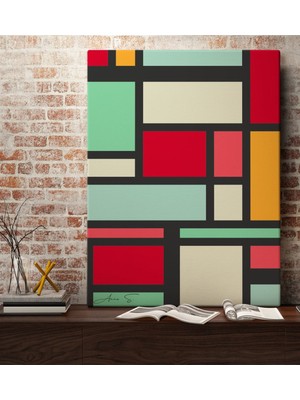 BK Kişiye Özel Mondrian Kanvas Tablo (50 x 70 Cm.) 2