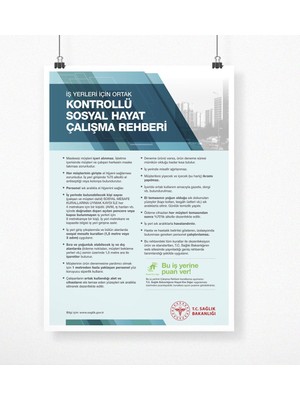 BK Iş Yeri Için Ortak Kontrollü Sosyal Hayat Çalışma Rehberi Afiş Poster (50 x 70 Cm.)