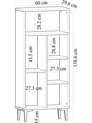 Zerka Concept Amat Kitaplık Meşe