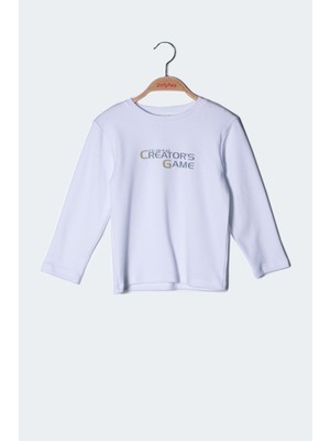 Mininio Erkek Çocuk Yazı Baskılı Uzun Kollu T-shirt