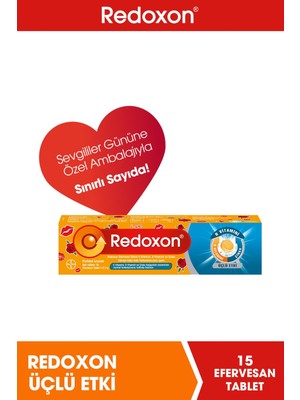 Redoxon Üçlü Etki 15 Efervesan Tablet -Sevgililer Günü Özel Paketi I 1000 Mg C Vitamini, D Vitamini, Çinko