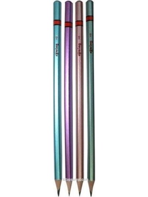Rotring Metalik Renk 4 Adet Kurşun Kalem HB Altıgen Gövdeli Kırılmaya Dayanıklı Uç
