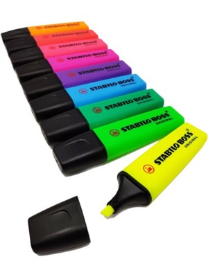 Stabilo Boss Fosforlu Işaretleme Kalemi Canlı Renkler 9'lu Set