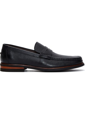 Derimod Erkek Siyah Deri Casual Loafer