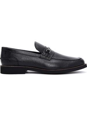 Derimod Erkek Siyah Deri Casual Loafer