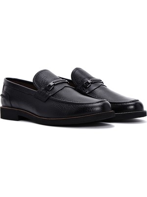 Derimod Erkek Siyah Deri Casual Loafer