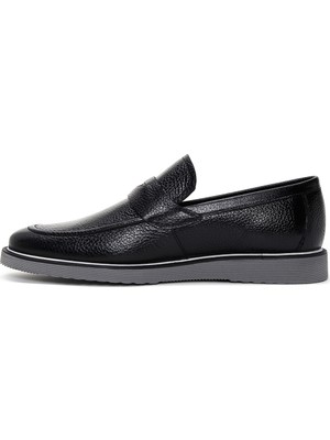 Derimod Erkek Siyah Deri Casual Loafer