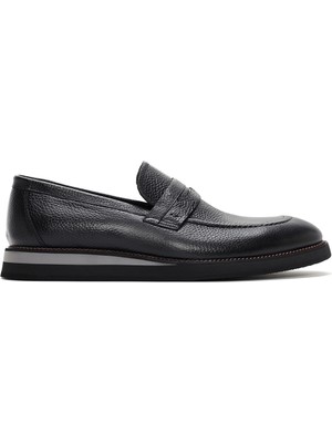 Derimod Erkek Siyah Deri Casual Loafer