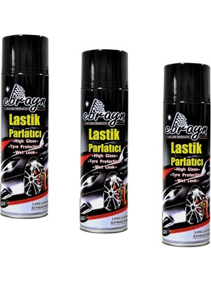 (3 Adet) Ebrayn Premium Lastik Parlatıcı Tampon Parlatıcı Koruyucu Aerosol Sprey 500 ml