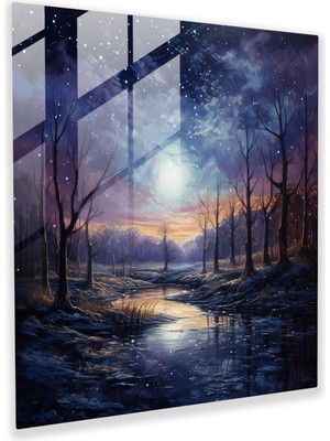 Painted Anarchy Göksel Fısıltılar Cam Baskı - Mistik Gece Gökyüzü Cam Duvar Tablosu, 30X30