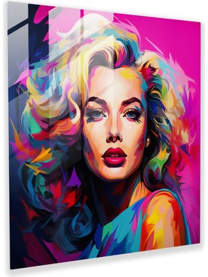 Painted Anarchy Ikonik Ifade Cam Baskı - Pop Art Portre Cam Duvar Sanatı Ev Dekorasyonu, 30X30