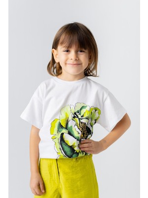 Zeyland Kız Çocuk Gül Baskılı Tshirt