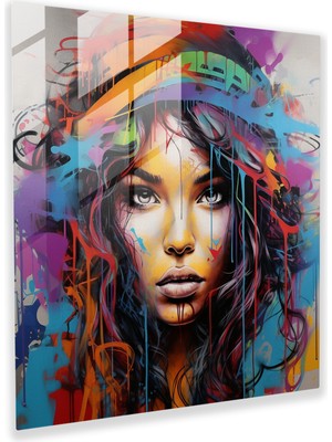 Painted Anarchy Asi Kentsel Grafiti Cam Baskı - Modern Duvar Dekorasyonu, 70X70