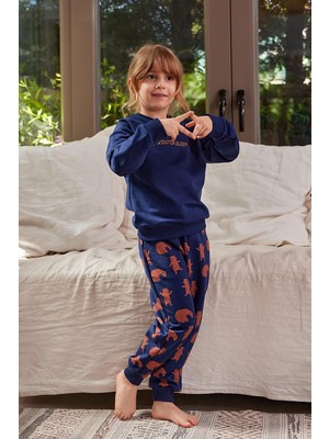 Zeyland Kız Çocuk Yazı Nakışlı Pijama Takımı