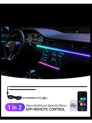 Sezgin Tesla Tarzı Araç Aydınlatma Neon LED App Bağlantı ve Kumanda yeni nesil