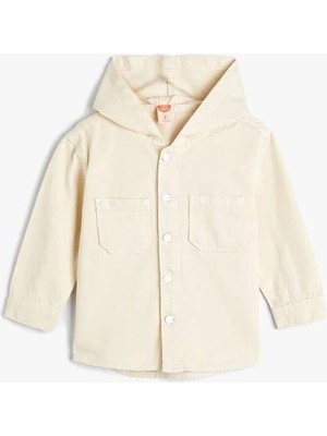 Koton 4SMB60002TD Erkek Bebek Jean Ceket Ekru