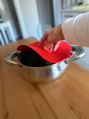 Holly Home Silikon Vakum Kapak, Tencere, Tava, Saklama Kabı Kapağı Çap: 24 cm Kırmızı Çap:24 cm