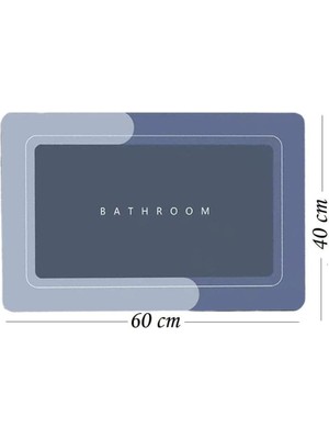 Holly Home Sihirli Su Emici Banyo Paspası Kaymaz Tabanlı Duş Matı, Dikdörtgen Lacivert 40X60CM