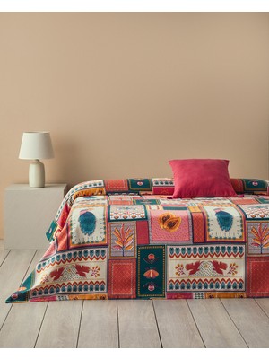 English Home Tropic Patch Tek Kişilik Pike Pembe