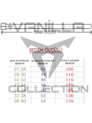 Vanilla Collection Erkek Takım Elbise Deri Ince Kemer Gümüş Tokalı Siyah Renk