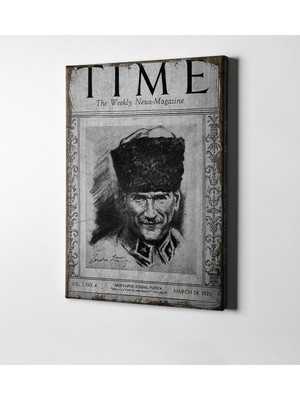 Bk Gift Atatürk Time Dergisi Kapağı Kanvas Tablo (50 x 70 Cm.)