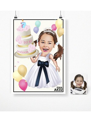 BK Kişiye Özel Doğum Günü Karikatür Afiş Poster (50 x 70 Cm.) 18