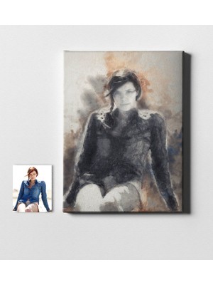 BK Kişiye Özel Pastel Çizim Tasarımlı Kanvas Tablo (50 x 70 Cm.)