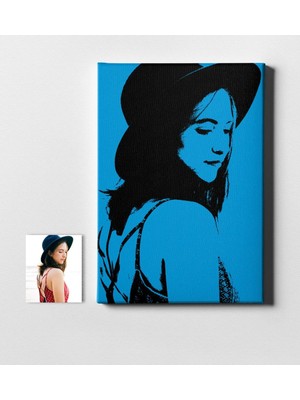 BK Kişiye Özel Mavi Silüet Kanvas Tablo (50 x 70 Cm.)