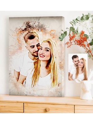 BK Kişiye Özel Pastel Çizim Baskılı Kanvas Tablo (50 x 70 Cm.) 1