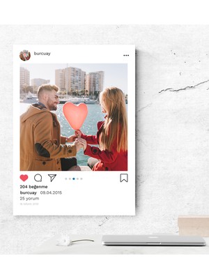 BK Kişiye Özel Instagram Kanvas Tablo 50X70