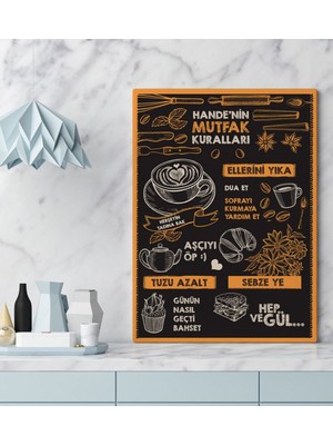 BK Kişiye Özel Mutfak Kuralları Kanvas Tablo (50 x 70 Cm.)