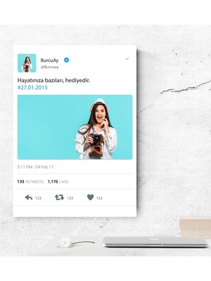 BK Kişiye Özel Twitter Kanvas Tablo 50X70