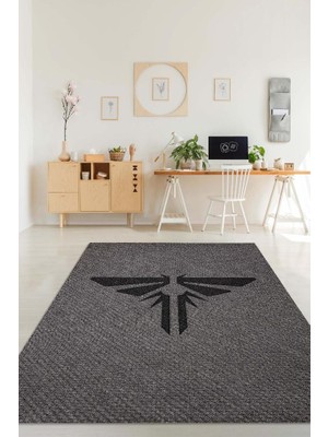 Homshtag Last Of Us Atesböceği Halısı Siyah Gri Renk Halı Last Of Us Dizisi Sever Halısı Modern Halı