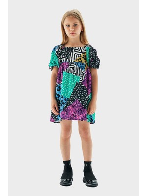 Tyess Kız Çocuk Desenli Elbise 23PFWTJ4901