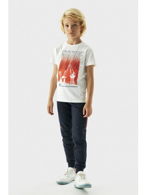 Bikkembergs Erkek Çocuk Beyaz T-Shirt 23FW0BK1909