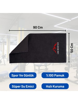 Lord Mountain Spor Havlusu,fitness Havlusu,antreman Havlusu,el HAVLUSU,%100 Pamuk HAVLU,90X50 cm Erkek,kadın,siyah