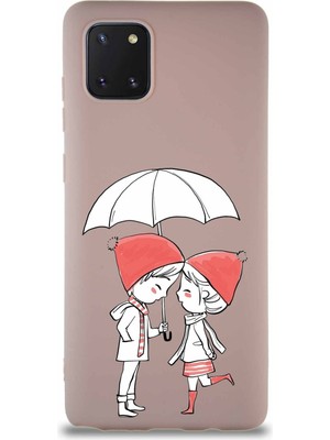Printify Samsung Galaxy Note 10 Lite Soft Premier Kapak Aşk Tasarımlı Silikon Kılıf - Pudra