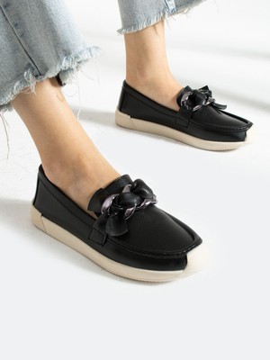 Alemdar Shoes Grant Siyah Toka Detay Kadın Loafer