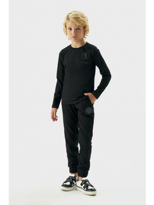 Bikkembergs Erkek Çocuk Siyah T-Shirt 23FW0BK1818