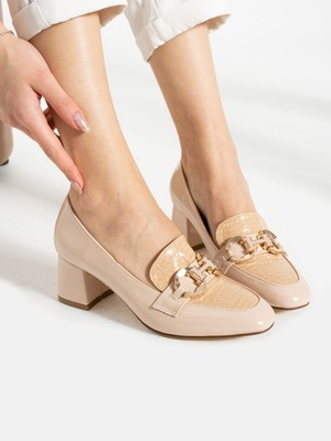 Alemdar Shoes Kaley Krem Rugan Toka Detay Kadın Ayakkabı