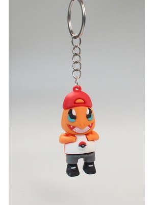 Toyaş Pokemon 3D Figür Anahtarlık Charmender Slikon Anahtarlık Sevgililer Günü Doğum Günü Hediyesi Hediye Paketli