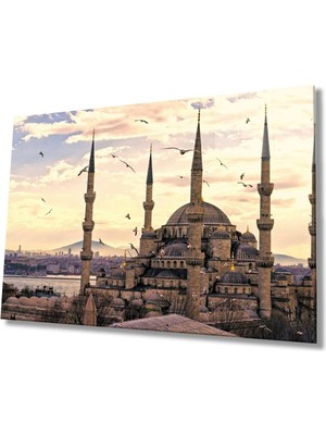Emos avm Istanbul Cami Manzara Dayanıklı Cam Tablo  Hediye
