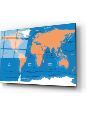 Emos avm Dünya Haritası 68 Cam Tablo