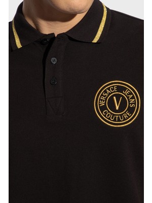 Versace Jeans Couture Logolu Pamuklu Regular Fitpolo Yaka T Shirt Erkek Polo Yaka T Shirt 76GAGT02 CJ01T G89