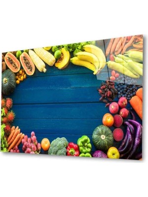 Emos avm Meyveler Cam Tablo 4mm Dayanıklı Temperli Cam