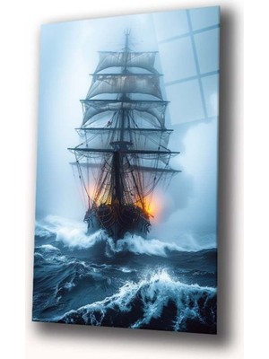 Emos avm Fırtınanın Gözünde Cam Tablo Hediyelik Büyük Tablo Ev Ofis Dekoru