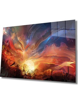 Emos avm Illüstrasyon Cam Tablo, Ev ve Ofis Duvar Dekoru Hediyelik Büyük Tablo Dayanıklı Cam